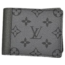 Louis Vuitton Taigarama Portefeuille Multiple Bi-fold Wallet Prata