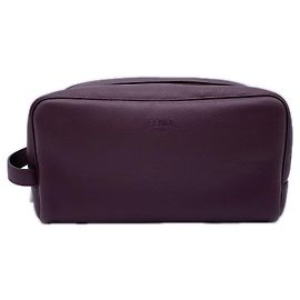 FENDI Roma Clutch-Tasche aus Kalbsleder Rot Bordeaux