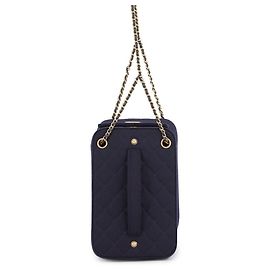 Borsa a tracolla Chanel Matelassé in lana Blu navy