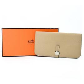 Hermès Portafoglio Lungo HERMES Dogon Beige