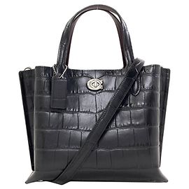 Bolsa de mão em couro 2-Way Coach Preto