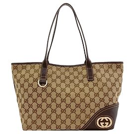 Sac cabas Gucci 169946 New Brit GG Marron