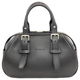 Burberry Logo Lederhandtasche für Damen Schwarz