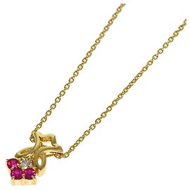 Collana Christian Dior in oro giallo 18K con rubini e diamanti Altro