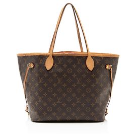 Louis Vuitton Monogram Canvas Neverfull MM Tote Brown