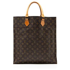 Louis Vuitton Vintage Monogram Canvas Sac Plat Tote Braun