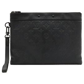 Louis Vuitton Monogram Shadow Pochette To Go Clutch Noir