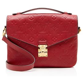 Louis Vuitton Monogram Empreinte Pochette Metis Shoulder Bag Red