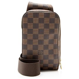 Borsa a tracolla Louis Vuitton Damier Ebene Geronimos Marrone