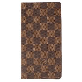 Portafoglio Long Fold Louis Vuitton Damier Marrone