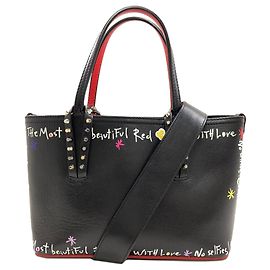 mala Christian Louboutin Cabata com tachas Preto