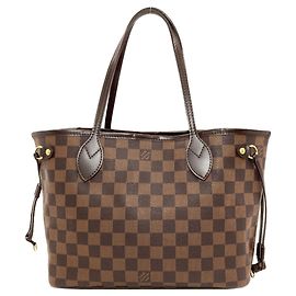 Sac à main Louis Vuitton N51109 Neverfull PM Damier ebène
