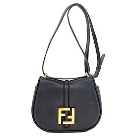 Bolsa de Ombro Fendi Camon Preto