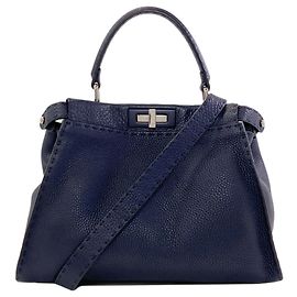 Bolsa Fendi Peekaboo 2-Way Azul marinho