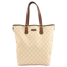 Borsa Tote Gucci 189896 GG Plus Marrone Crudo