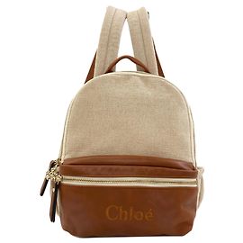 Zaino in tela Chloé Kids Line Marrone Beige