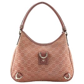 Borsa a tracolla Gucci Abbey in camoscio rosa Rosa