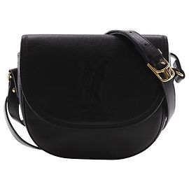 Yves Saint Laurent Black Leather Shoulder Bag Black