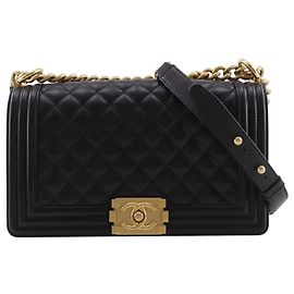 Chanel Boy 25 Schultertasche Schwarz