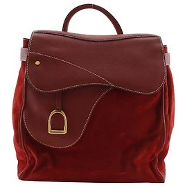 Zaino Gucci in camoscio e pelle rossa Rosso