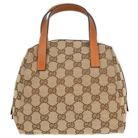 Gucci Zip Around Bowling GG Canvas Mini Beige