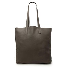 Prada Große Tote Bag mit Dreiecks-Logo-Plakette Anthrazitgrau