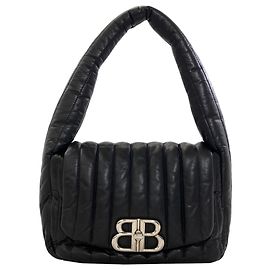 Balenciaga 787896 Monaco BB Logo Small Sling Bag Nero