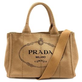 Prada 1BG439 Canapa Mini 2-Way Handbag Brown