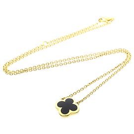 Pendentif Pure Alhambra Van Cleef & Arpels Or Jaune 18K et Onyx Doré