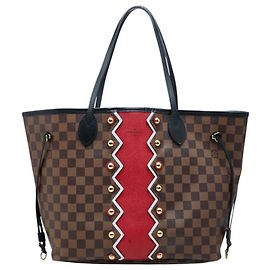 Borsa Tote Louis Vuitton Damier Karakoram Neverfull MM Marrone