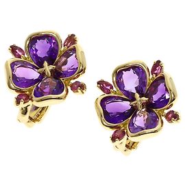 Orecchini a lobo Chanel Amethyst Garnet D'oro Porpora