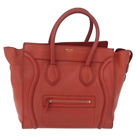 Céline Celine Luggage Suede Mini Red