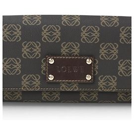 Loewe Anagram Brown Bi-Fold Long Wallet Brown