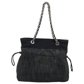 Chanel Bon Bon Denim Medium Schwarz