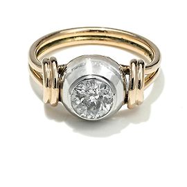 Autre Marque Solitaire Ring Gold 585/14K Diamond 1.00 ct Piqué Solid Designer Jewelry Luxury Size 59 Golden