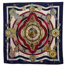 Hermès Hermes Carre 90 Parmi Les Fleurs Je Compt Scarf Multicolor Azul marino