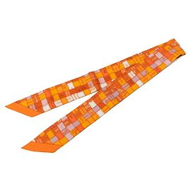 Hermès Lenço Hermes Twilly Bolduc em seda laranja Laranja
