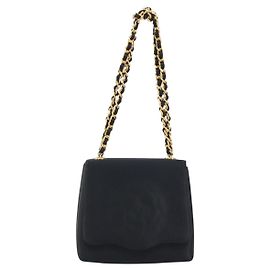 Chanel Vintage Camellia Flap Satin Mini Negro