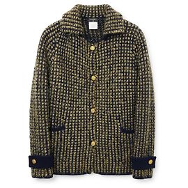 Giacca Chanel Tweed Moscow Blu Navy e Oro D'oro Blu scuro