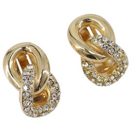 Orecchini Christian Dior metallo Gold Auth 205473M D'oro