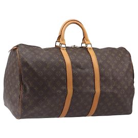 LOUIS VUITTON Monogram Keepall 55 Boston Bag M41424 LV Auth 203190V Monogram