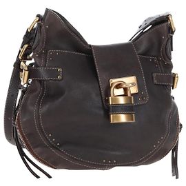 Chloé Borsa Chloe Paddington Shoulder Bag in pelle 2way Marrone Oro Argento Auth BA16069V Marrone Argento D'oro