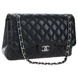 Borsa a tracolla CHANEL Matelasse 30 Chain in pelle d'agnello nera e argento CC Auth 200505SAM Nero Argento