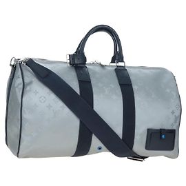 Borsa LOUIS VUITTON Satellite Keepall Bandouliere 50 Silver M44170 LV Auth 200382V Argento