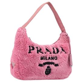 Bolso de accesorios PRADA Pile Pink Silver Auth 207550V Plata Rosa