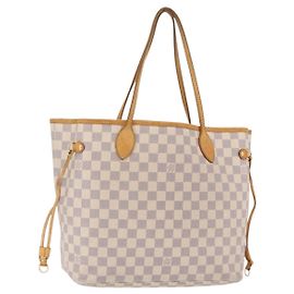 Saco Tote LOUIS VUITTON Damier Azur Neverfull MM N41605 LV Auth 207695 Outro