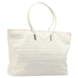 Borsa Tote GUCCI Nylon Bianco Argento 002 2123 0455 Auth bs37372 Argento Bianco