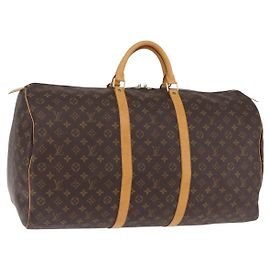 LOUIS VUITTON Monogram Keepall 60 Boston Bag M41422 LV Auth 204091V Monogramme