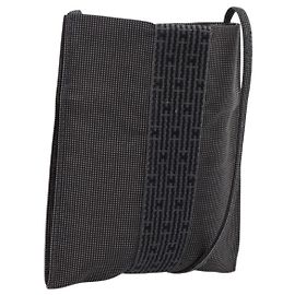 Hermès Borsa a tracolla HERMES Her Line Pochette Canvas Gray Auth 206655 Marrone