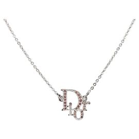 Christian Dior Halskette Metall Silver Auth 205482M Silber